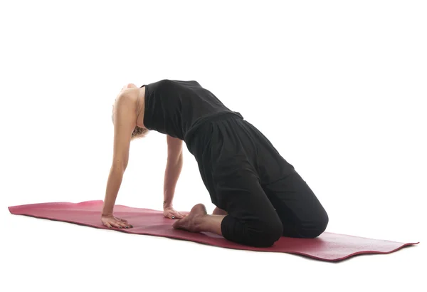 Frau in Uschtrasana Yoga-Pose — Stockfoto