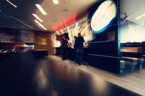 Blurred cafe in Larnaka International Airport — Stock Photo, Image