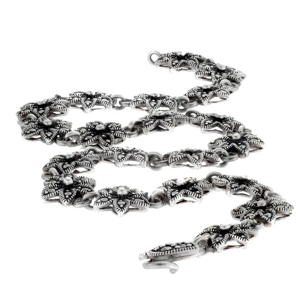 Silver bracelet with marcasite — Stock Photo, Image