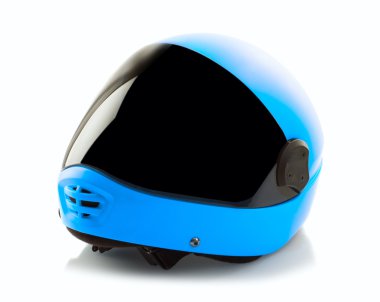 blue toned helmet for parachuting