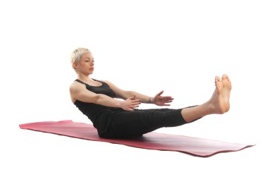 Kadın Ubhaya Padangustasana Yoga Pose 