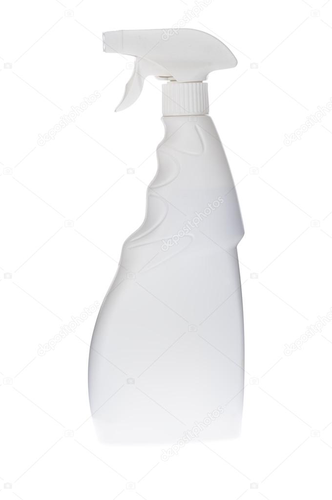 white plastic dispenser with cleaning liquid