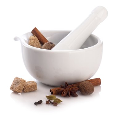 Çeşitli baharatlar pounder masala çay için