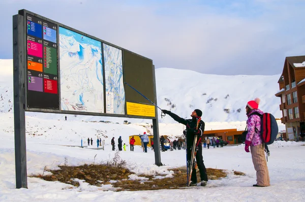 Harta traseelor la stațiunea de schi din Gudauri — Fotografie, imagine de stoc