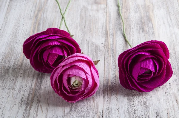 Decorative hand made paper flowers — Stock Photo, Image
