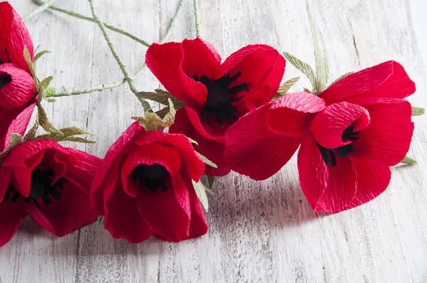 Decorative hand made paper flowers — Stock Photo, Image