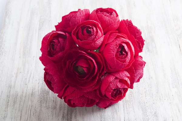 Bouquet of hand made paper flowers — Stock Photo, Image