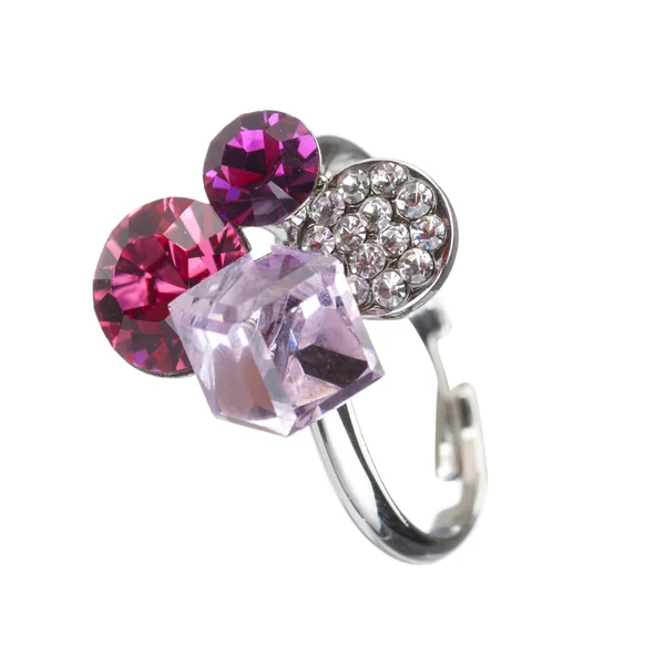 Ring with color gemstones — Stock Photo, Image