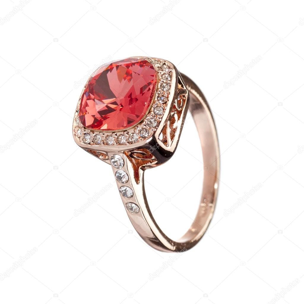 golden ring with ruby gemstone