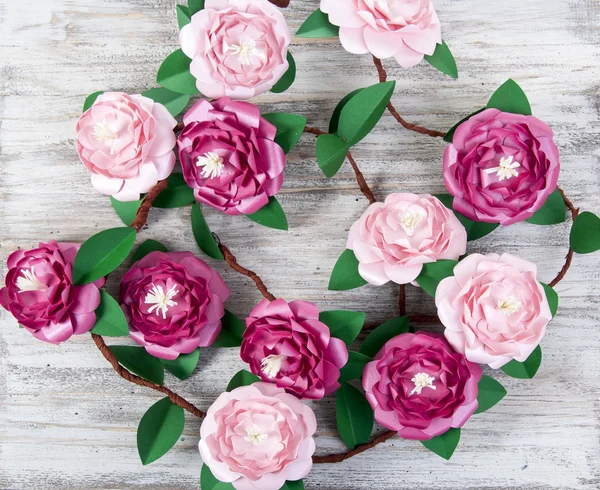 Hand made paper camelia flowers — Stock Photo, Image