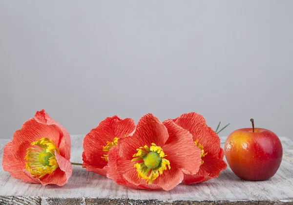 Carta ghiandaia papavero fiori — Foto Stock