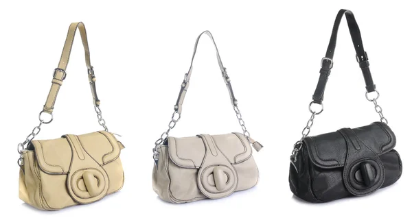 Conjunto de bolsas de couro feminino — Fotografia de Stock