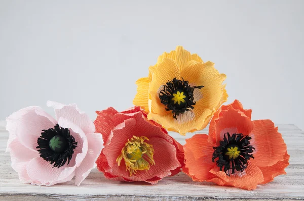 Carta ghiandaia papavero fiori — Foto Stock