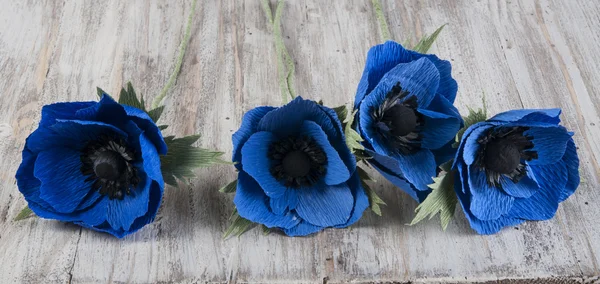 Fiori di carta papavero blu — Foto Stock