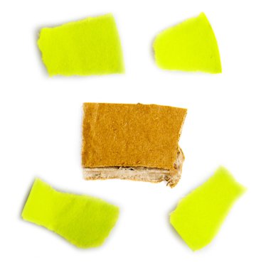 yırtık kağıtları seti ve karton parçası