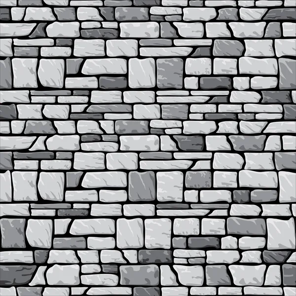 Pared de piedra gris sin costura — Vector de stock