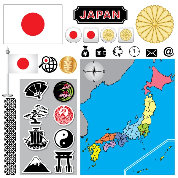 Japón Mapa — Archivo Imágenes Vectoriales