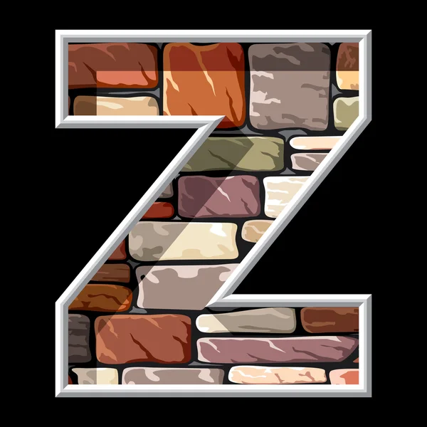 Stone letter Z — Stock Vector