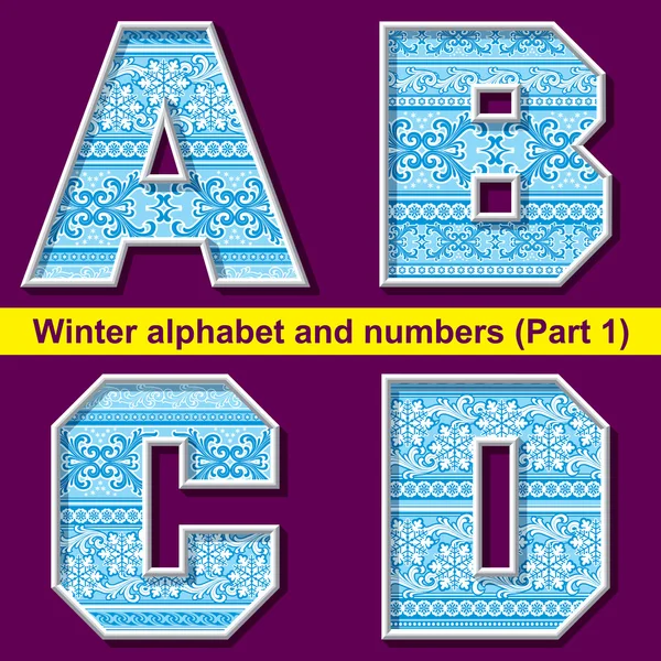 Winter ABC. Part 1 — Stock Vector