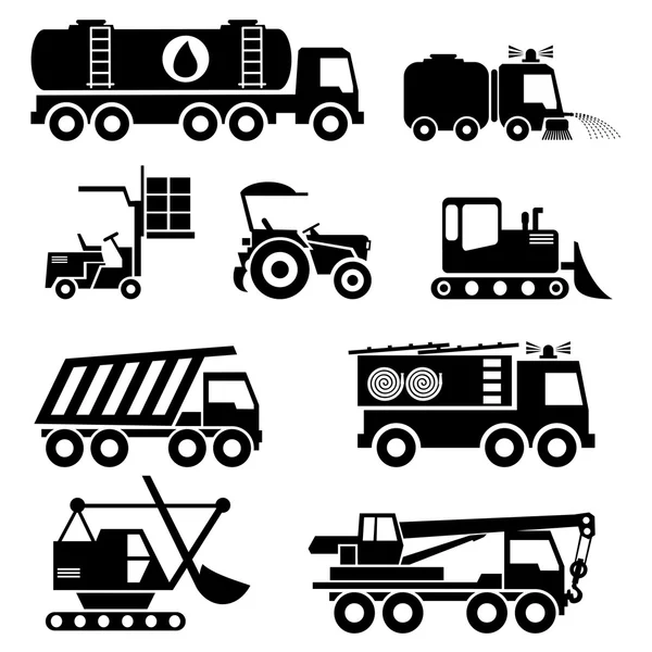 Iconos de vehículos especiales Ilustraciones de stock libres de derechos