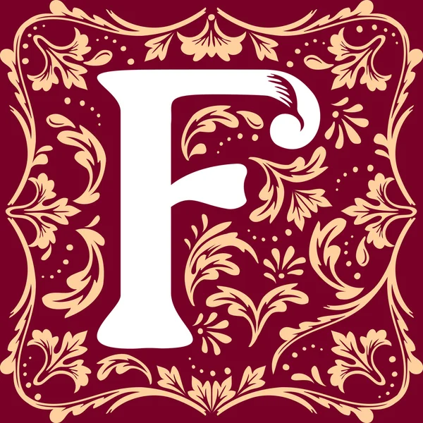 Old vintage letter F — Stock Vector