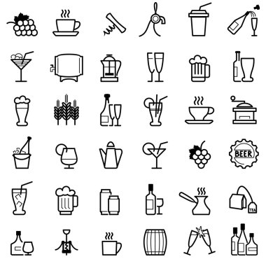 içecekler çizgi Ikons
