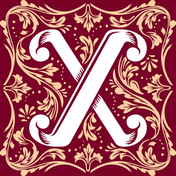 Oude vintage letter X — Stockvector