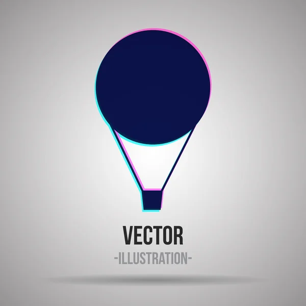 Balão de ar estilizado logotipo. Silhueta azul e violeta . — Vetor de Stock