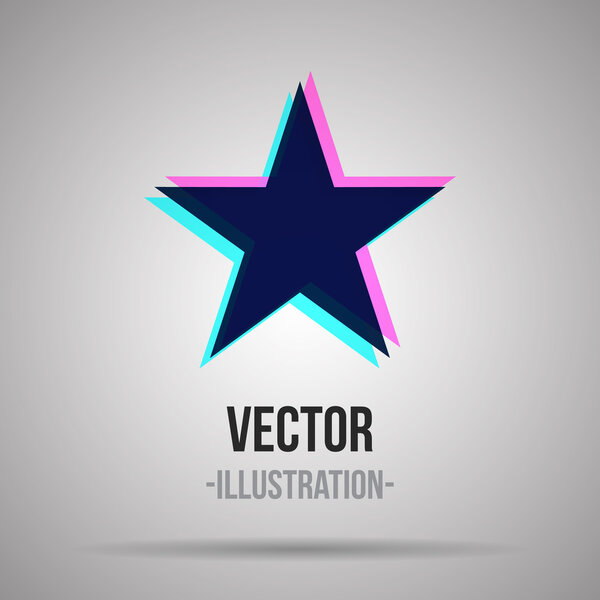 Colorful abstract star icon. Vector illustration.