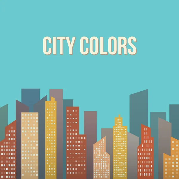 Design vettoriale - Città colorata dell'edificio — Vettoriale Stock