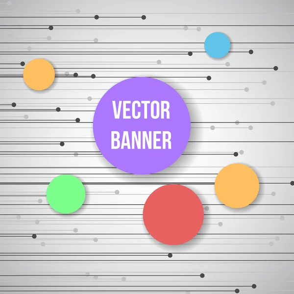 Banner geométrico con elementos de círculo y lugar para su texto . — Vector de stock