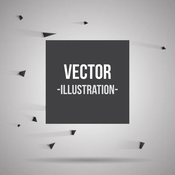 Explosión de banner de forma cuadrada gris oscuro abstracto. Composición de partículas. Ilustración vectorial . — Vector de stock