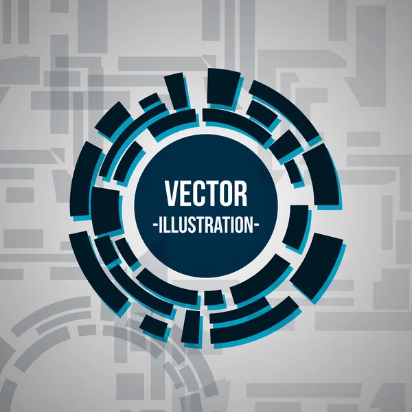 Banner abstrato com círculos de tecnologia azul escuro — Vetor de Stock