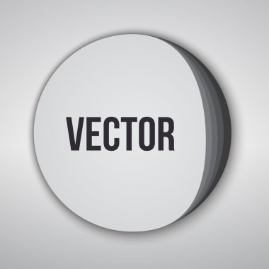 Katmanları ile beyaz dairenin banner. Beyaz arka plan Web düğme üstünde düğme.