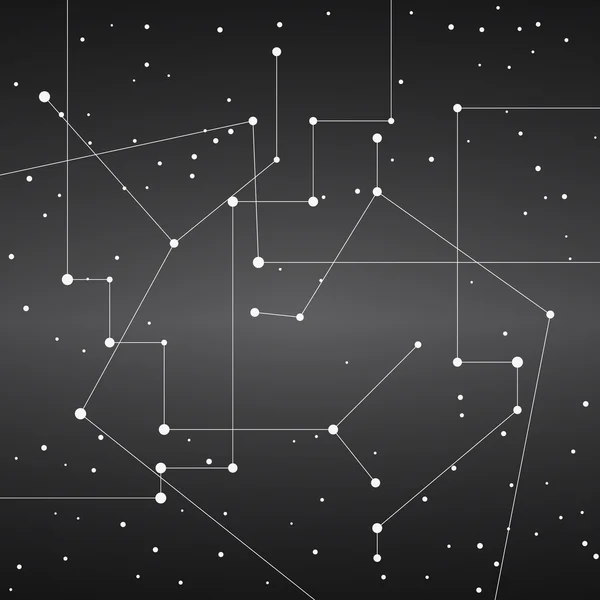 Mapa de estrelas espaciais com linhas de fundo — Vetor de Stock