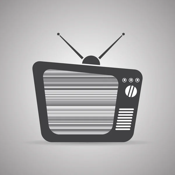 Стара телевізійна ікона з антенами і перешкодами — стоковий вектор
