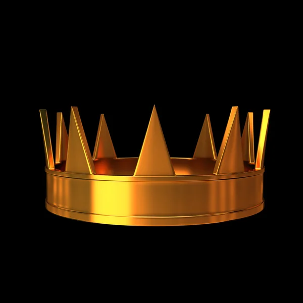 黒に分離された金の王冠 — ストック写真