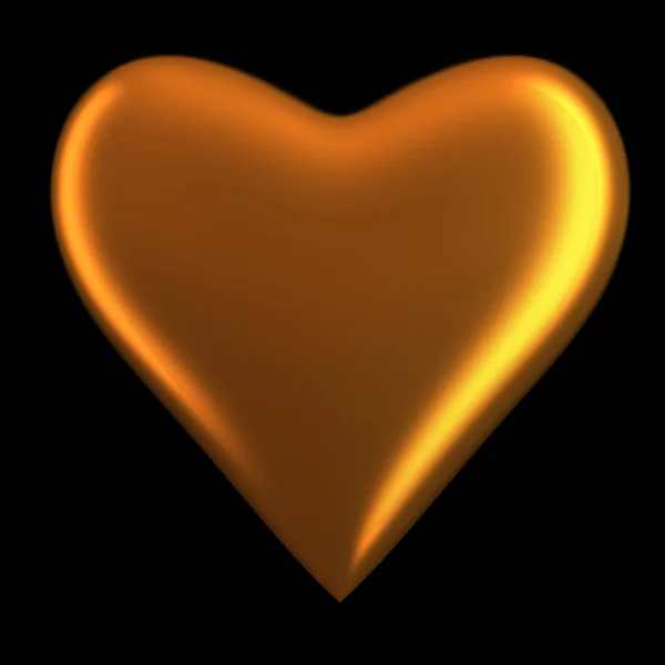 Golden heart 3D render — Stock Photo, Image