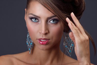 Beautiful woman with jewelry clipart
