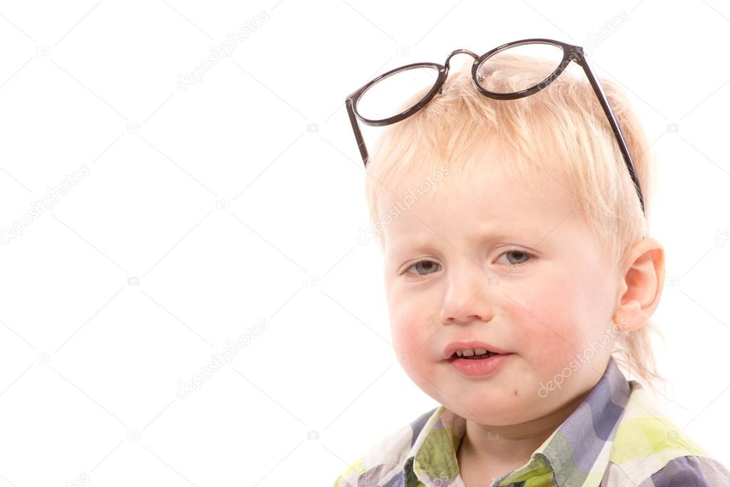Funny boy with glasses — Stock Photo © gsdonlin 108595820
