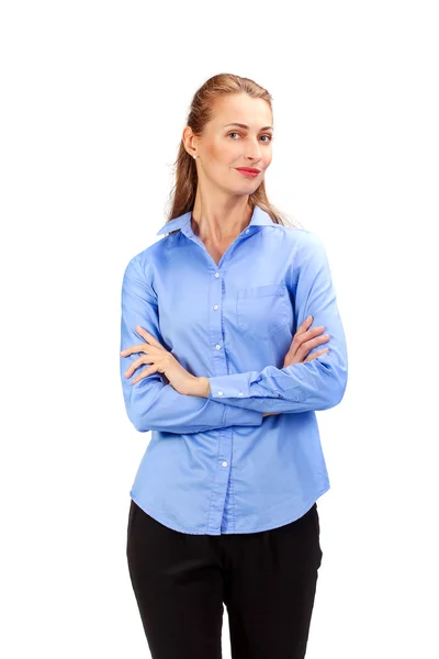 Happy business woman isolated — Stock Photo, Image