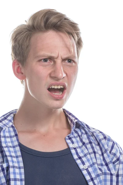 Joven hombre feliz de cerca retrato — Foto de Stock