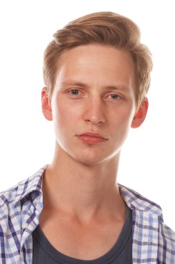 Genç adam kadar mutlu portre kadar kapatın.