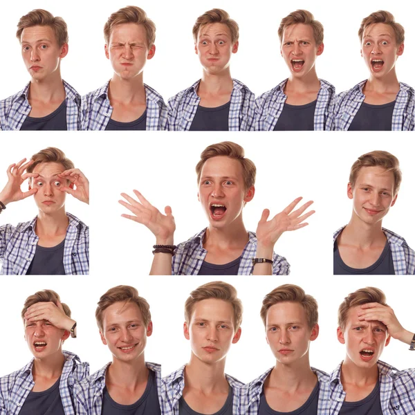 Junge emotionale Mann Nahaufnahme Porträt — Stockfoto