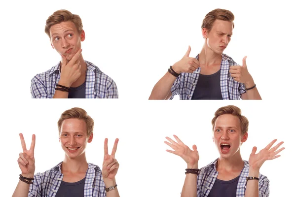 Young emotional man close up portrait — Stock Photo, Image