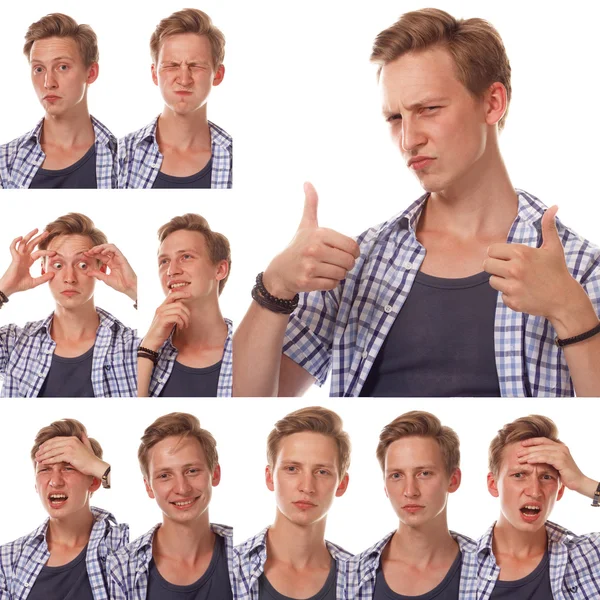 Junge emotionale Mann Nahaufnahme Porträt — Stockfoto