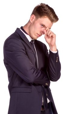 Ciddi iş adamı düşünme.