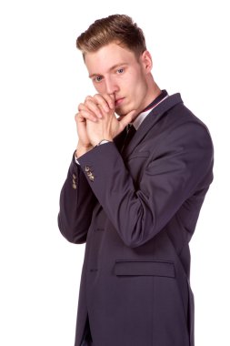 Ciddi iş adamı düşünme.