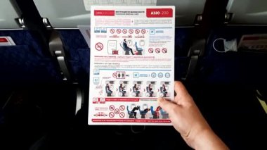 Uçakta güvenlik. Yolcu bilgilendirme kartı