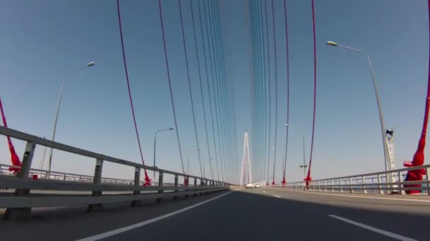 Most od Władywostoku rusky Island — Wideo stockowe